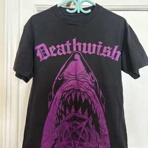 Deathwish Black Tee with Purple Graphic